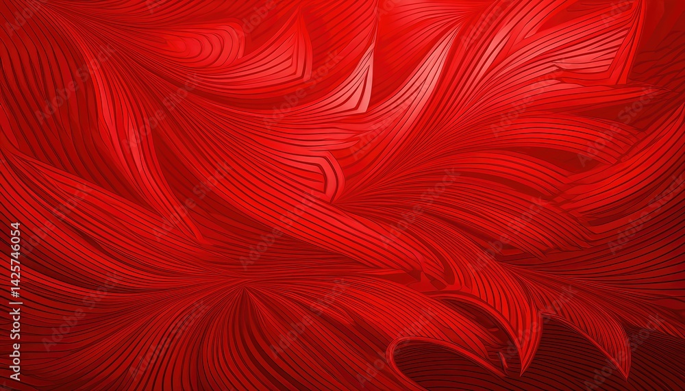 Poster vibrant abstraction on red backdrop a kaleidoscope of textures and colors dancing in the abstract sp