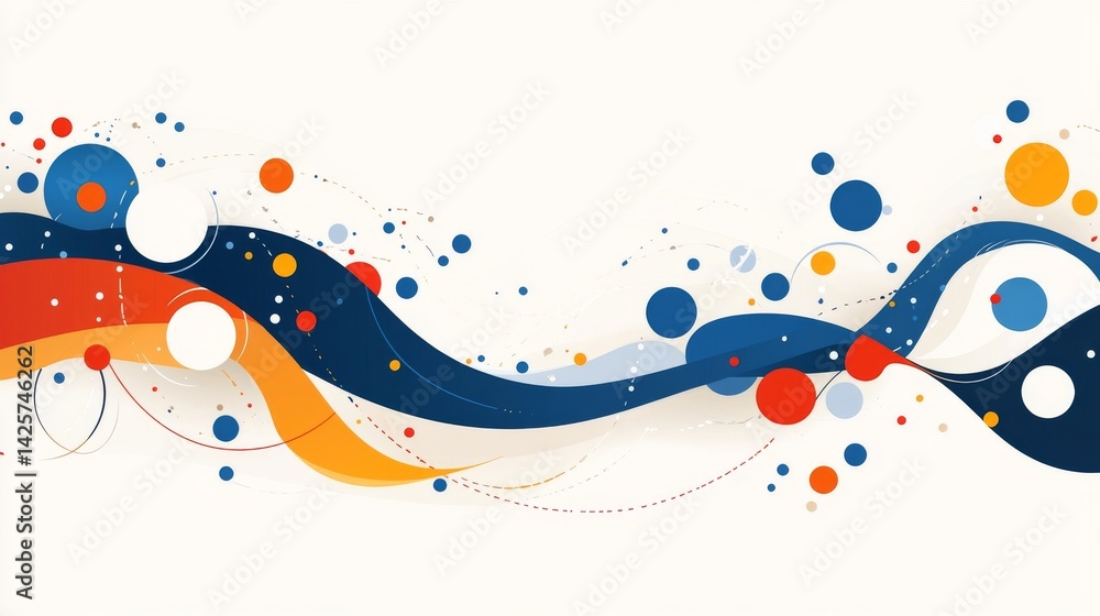 Poster modern design featuring colorful circular shapes creates a simple yet elegant visual that fosters cr