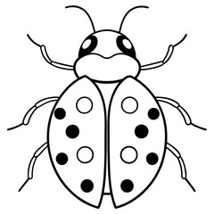Modern Ladybug Outline Vector Design