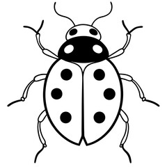 Obraz premium Modern Ladybug Outline Vector Design