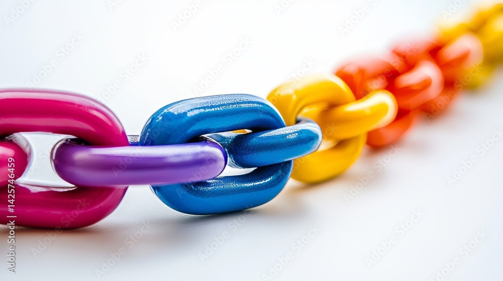 Poster the strength and security of digital connectivity are exemplified by a close-up of metallic chains, 