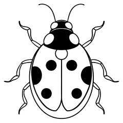 Modern Ladybug Outline Vector Design
