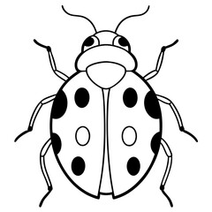 Modern Ladybug Outline Vector Design