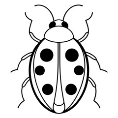 Modern Ladybug Outline Vector Design