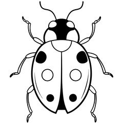 Modern Ladybug Outline Vector Design