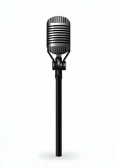 Obraz premium Vintage Microphone on Stand Illustration