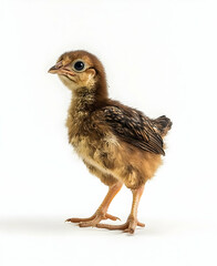 Fototapeta premium Brown Chick on White Background