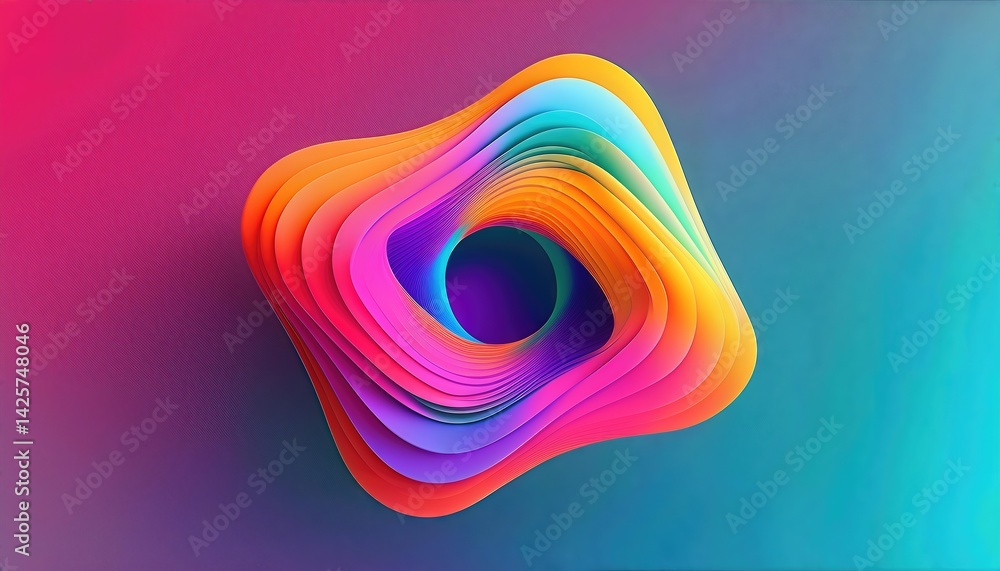 Aufkleber vibrant abstraction colorful trendy background filled with geometric shapes and expressive patterns,