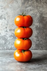 Stacked Tomatoes on Gray Surface