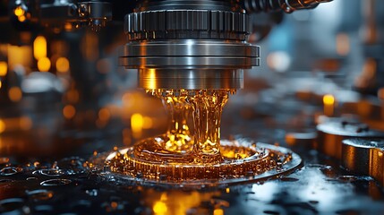 Close-up of an engine piston with oil residue showcasing mechanical precision and functionality