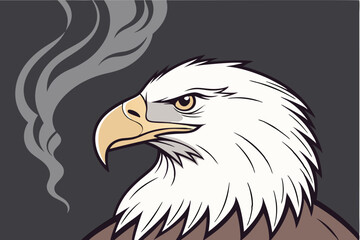 Obraz premium Fierce Eagle Digital Illustration Angry Expression Bird of Prey Vector Art