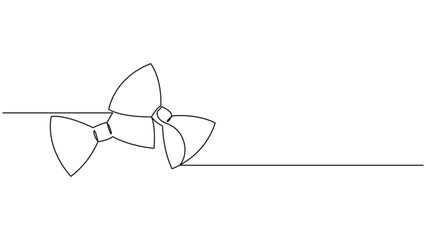 Happy Father's day. Single line drawing of a decorative bow, continuous line art illustration