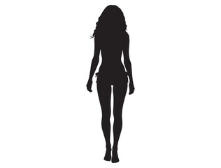 BIKINI GIRL SILHOUETTE WHITE BACKGROUND