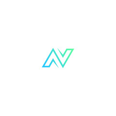 Modern AV Monogram: Gradient Initials Vector Logo