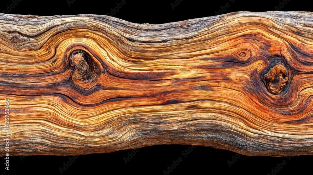 Aufkleber unique wood slab with distinctive grain and texture ideal for rustic furniture and artistic projects
