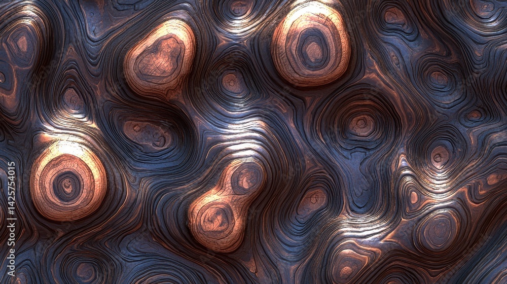 Aufkleber captivating pattern of brown and blue waves on a textured surface creating a dynamic and artistic vi