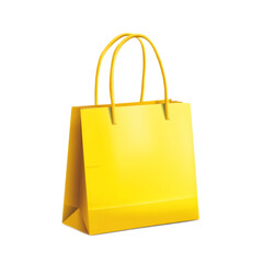 Yellow Shopping Bag Isolated on White Background for Retail