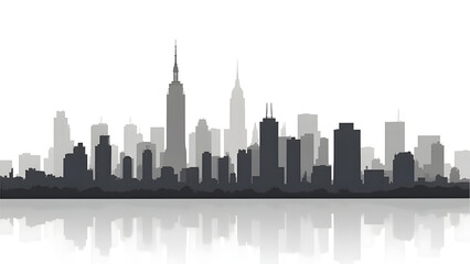 Naklejka premium Silhouette of city 