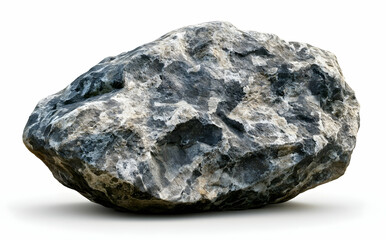 Single Rock on White Background