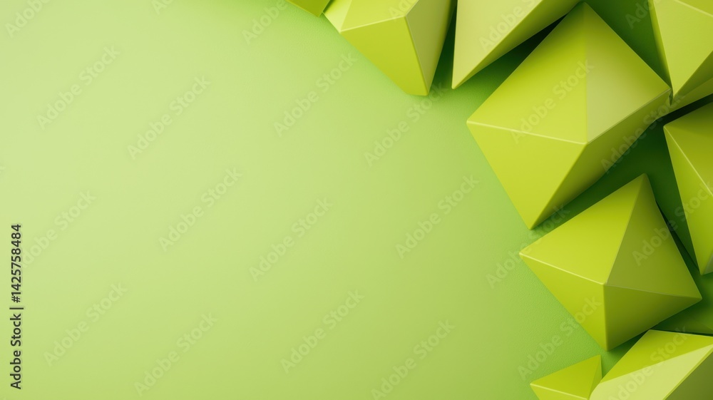 Poster minimalist light green geometric texture shapes creating an abstract background, ideal for modern an