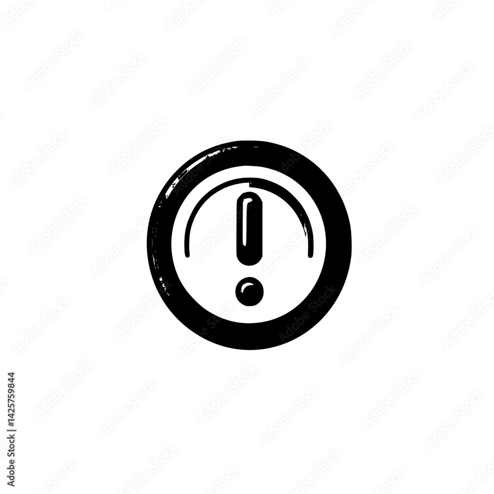 Poster warning icon representing alert status for system notification in a digital interface
