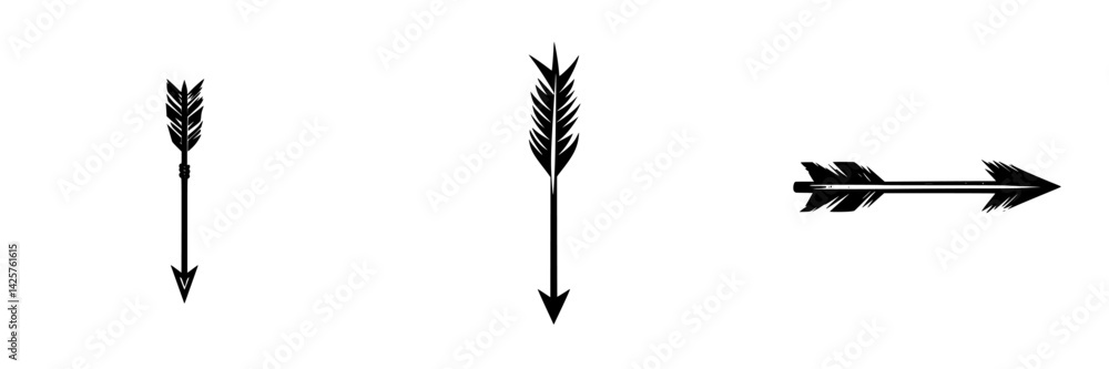 Aufkleber black icon set featuring arrows in various designs suitable for digital use or print applications