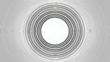 Obraz premium Abstract White Background with Black Circle Rings A Digital Future Technology Concept Striking and Futuristic, Showcasing Echoes of Infinity in a Minimalist Composition