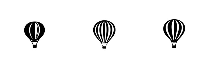 Naklejka premium Black hot air balloon icons in varying designs suitable for digital use