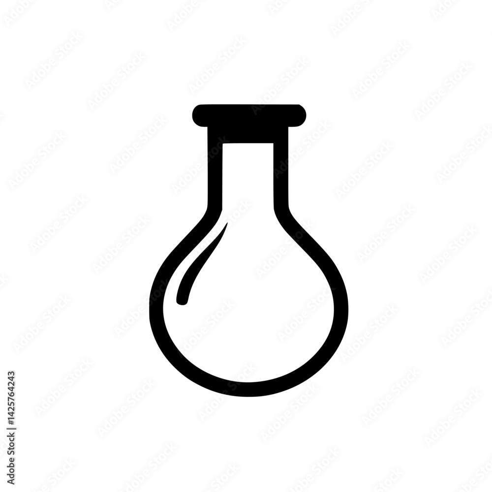 Aufkleber set black icon representing a laboratory flask that symbolizes science and experimentation