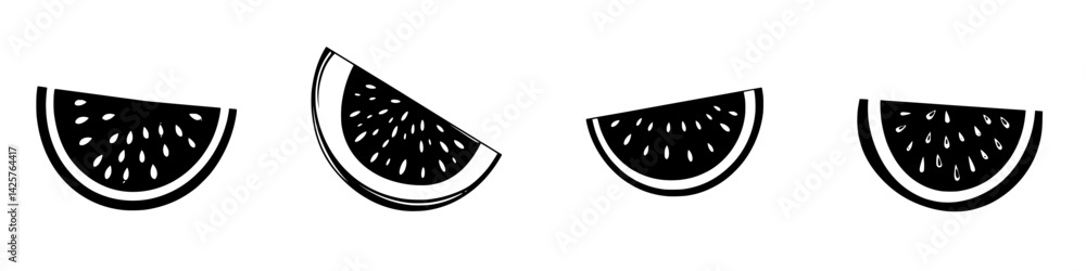 Poster cut slices of watermelon icon design on a clean background for graphic use in various media
