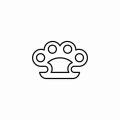 brass knuckles weapon icon sign vector