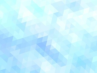 Obraz premium 青と水色の三角形が作り出す繊細で神秘的なモザイク～透明感あふれる抽象的な幾何学模様12
