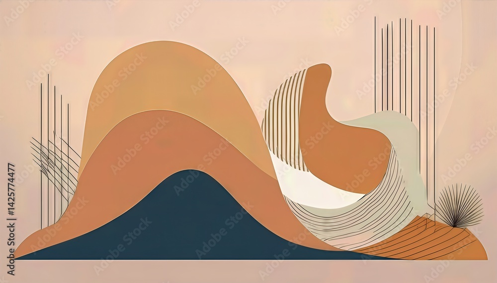 Poster vivid geometric abstraction stunning display of colorful shapes and forms in a modern artistic maste