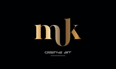 MK, KM, M, K abstract letters logo monogram