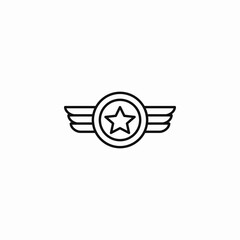 star winged badge icon sign vector
