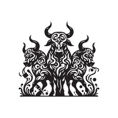 create Ox Silhouette Vector with white background 