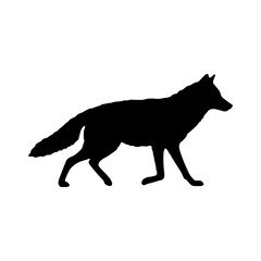 Western coyote silhouette vector flat illustration design.