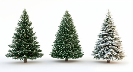 Fototapeta premium Christmas Trees on White Background