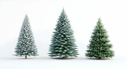 Obraz premium Three Christmas Trees with Snow