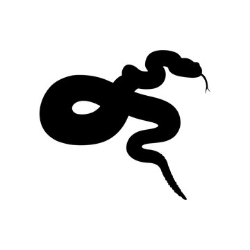 Rattlesnake silhouette vector flat illustration design.