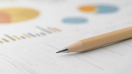 Business analysis document with graphs and a pencil