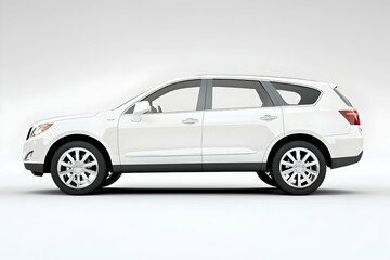 Fototapeta premium White Suv Car Side View Studio Shot