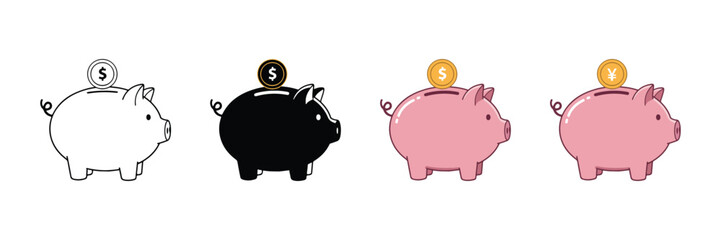 piggy bank icon vector illustration. Money saving symbol template for graphic and web design collection