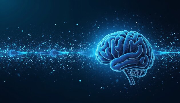Illustration of abstract stream. Artificial intelligence. Big data, technology, AI, data transfer, data flow, large language model.