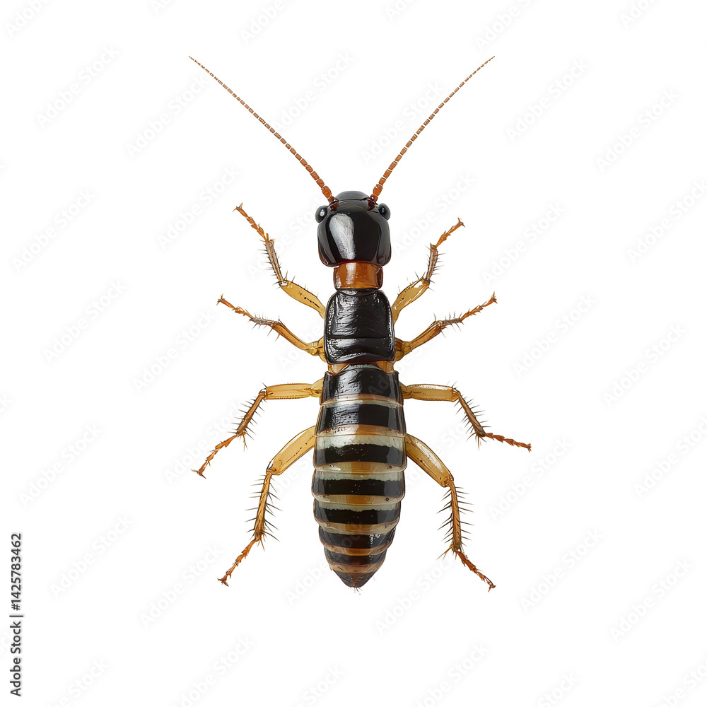 Aufkleber unique close-up of a colorful insect displaying distinct stripes and antennae in a natural habitat s