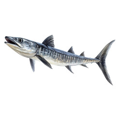 Fototapeta premium Detailed illustration of a barracuda displaying its distinct features in a realistic setting