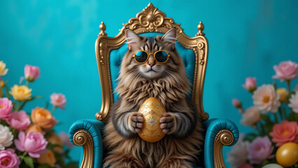 Majestic Cat Easter Portrait