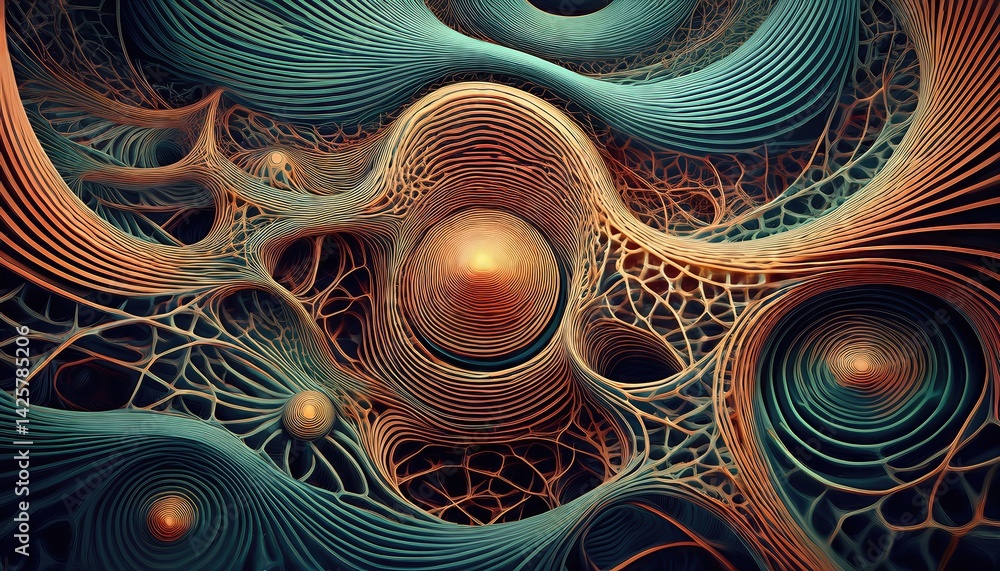 Poster vibrant abstraction a symphony of lines and shapes dancing in a kaleidoscopic spectacle, showcasing 