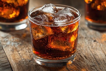 *   Icy Cold Dark and Refreshing Cocktail Drinks with Ice, Cola and Alcohol