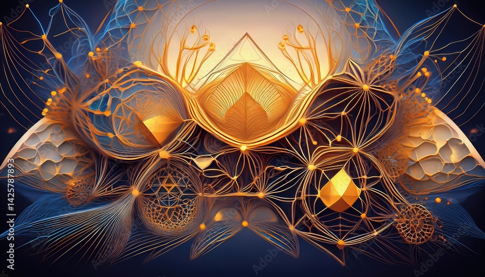 Poster abstract intricate line network dynamic visual patterndance in a vibrant spectrum, embracing the aur